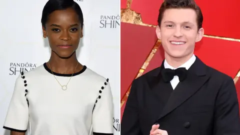 Getty Images Letitia Wright and Tom Holland