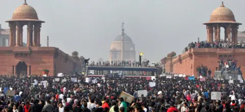 Getty Images Protesters outside Delhi's parliament in December 2012