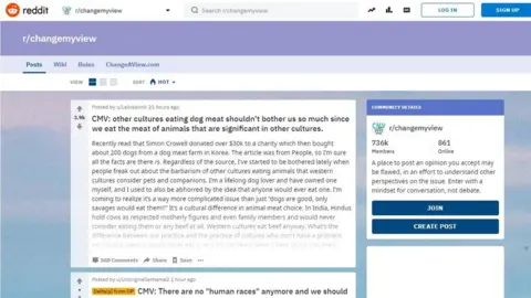 Reddit ChangeMyView screenshot on Reddit