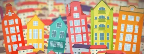 Colourful cartoon houses