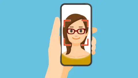 Getty Images Facial recognition concept - stock vector