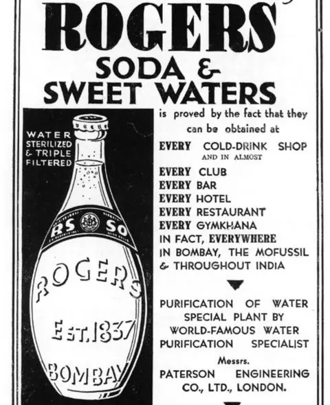 H D Darukhanawala, Parsis and Sports  Print advert for Rogers soda
