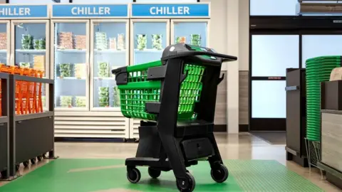 Amazon Hi-tech shopping trolley