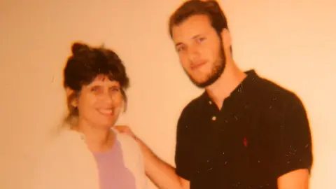 Getty Images Chesa Boudin and his mother Kathy Boudin in the maximum security prison where she is serving her sentence.
