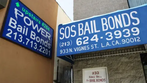 Getty Images Signs advertise bail bond companies on August 29, 2018 in Los Angeles, California
