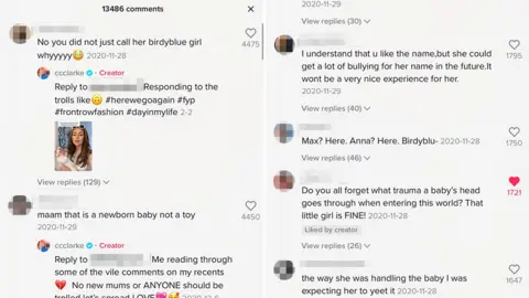 Instagram A selection of comments from CC Clarke's Instagram
