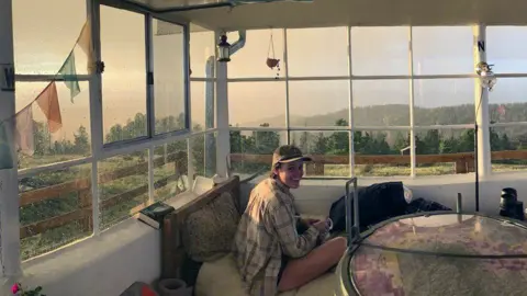 Kelsey Sims/US Forest Service Kelsey Sims' fire lookout in New Mexico