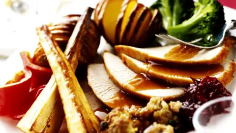 Getty Images Christmas dinner on a plate