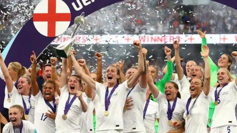 Reuters England players celebrating