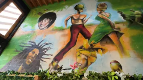 Mural at the restaurant