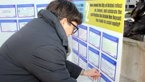 Julz Davis A person signing a card to Martin Luther King