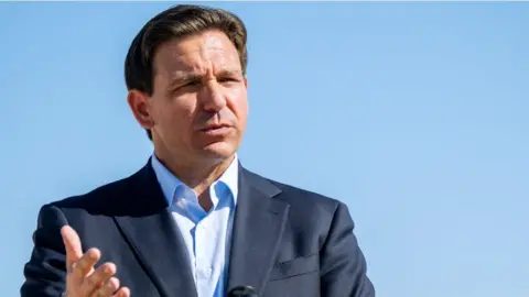 Getty Images Ron DeSantis campaigns in Texas
