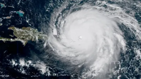 Nasa/Reuters Image of Hurricane Irma approaching Puerto Rico as seen from space