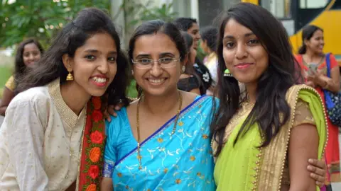 Tanusree Chaudhuri Tanusree Chaudhuri (centre) with two of her remote-working research colleagues