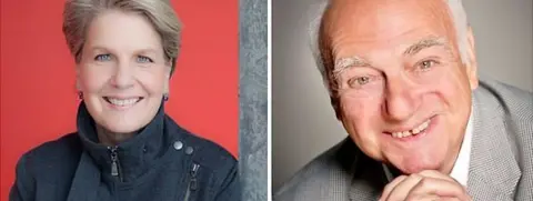 Sandi Toksvig and Roy Hudd