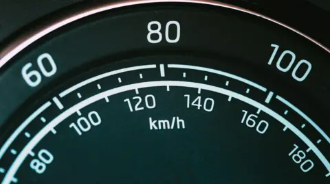 Getty Images A speedometer showing speeds in miles per hour and kilometres per hour