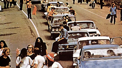 A traffic jam captured in the Woodstock documentary (Woodstock /Three Days Of Love And Music Szene/1969 /United Archives GmbH/Alamy)