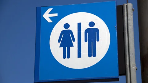 Even in cultures where women do not wear short dresses, it is hard to confuse the symbols (Getty Images)