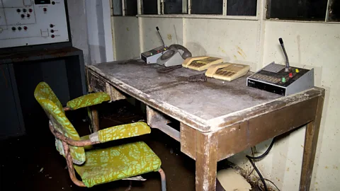 William Park When Drakelow Tunnels served as a nuclear bunker, employees worked in rooms like this one, which was a former Regional Seats of Government (RSG) office (Credit: William Park)