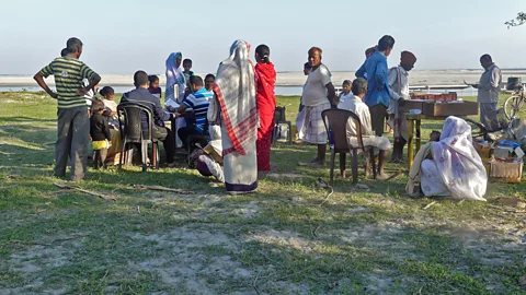 Jules Montague The islanders come to receive care from the medics (Credit: Jules Montague)
