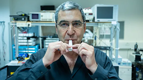 Courtesy of Ben-Gurion University Professor Sarusi expects his device to start appearing in airports and train stations soon (Credit: Courtesy of Ben-Gurion University)