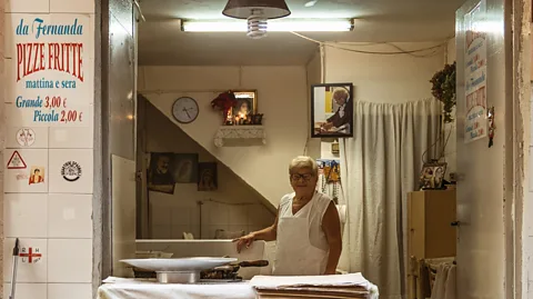 Erika Hobart Nonna Fernanda is considered one of Naples' best pizza fritta makers — and she’s who Jamie Oliver went to when he wanted to learn to make the dish in 2018 (Credit: Erika Hobart)