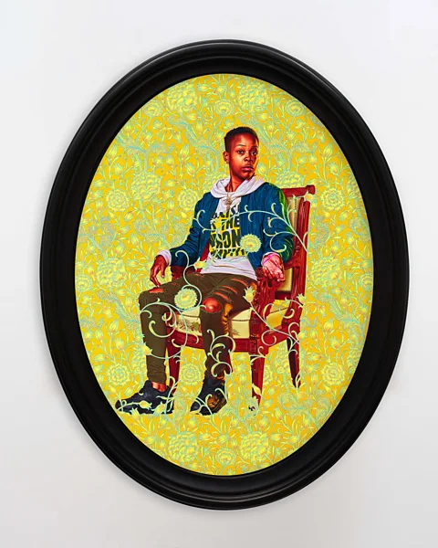 Courtesy the artist and Stephen Friedman Gallery/ Todd-White Art Photography US artist Kehinde Wiley's portrait of Melissa Thompson (2020) interprets a Morris design (Credit: Courtesy the artist and Stephen Friedman Gallery/ Todd-White Art Photography)