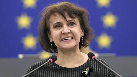 Getty Images Oksana Zabuzhko's 1996 novel, Fieldwork in Ukrainian Sex, made her famous in her home country (Credit: Getty Images)