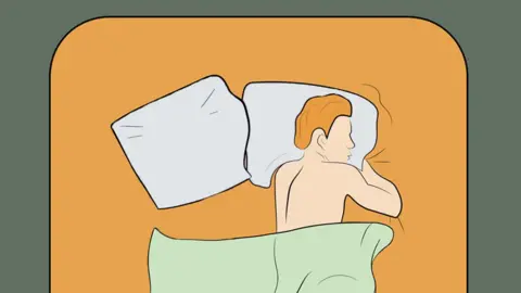 BBC Illustration of a man in bed