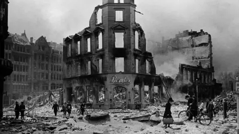 Getty Images Bombed shops