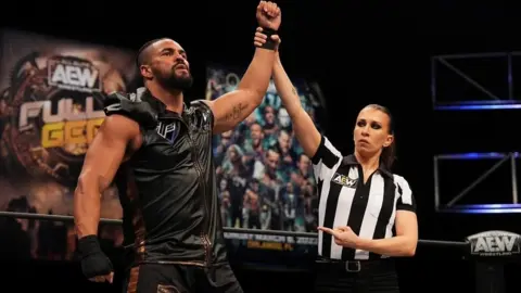 All Elite Wrestling Anthony Ogogo after a wrestling match