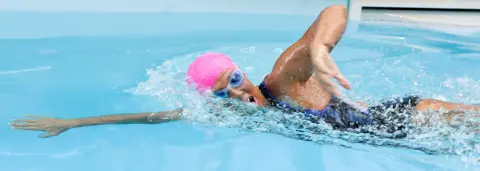 Getty Images Diana Nyad swims during the "Swim for Relief" benefiting Hurricane Sandy Recovery at Herald Square on October 8, 2013 in New York City
