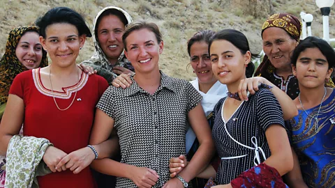 Audrey was befriended by a group of Turkmen women at the Paraw Bibi pilgrimage site. (Daniel Noll)