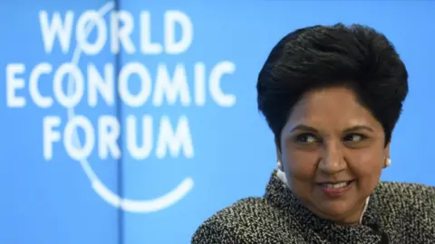 EPA Indra Nooyi, PepsiCo Chairman and Chief Executive Officer, looks on during the opening day of the 48th annual meeting of the World Economic Forum, WEF, in Davos, Switzerland, 23 January 2018
