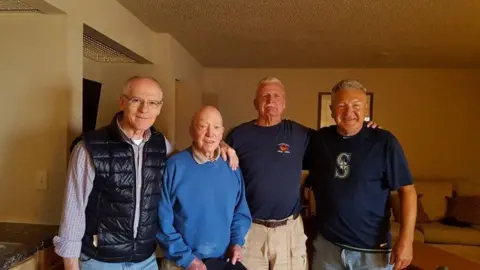 Otis Turner Raffaele Minichiello (far left) and Otis Turner (far right) at a military reunion