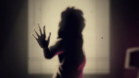 BBC Drawing of a woman with her hand out