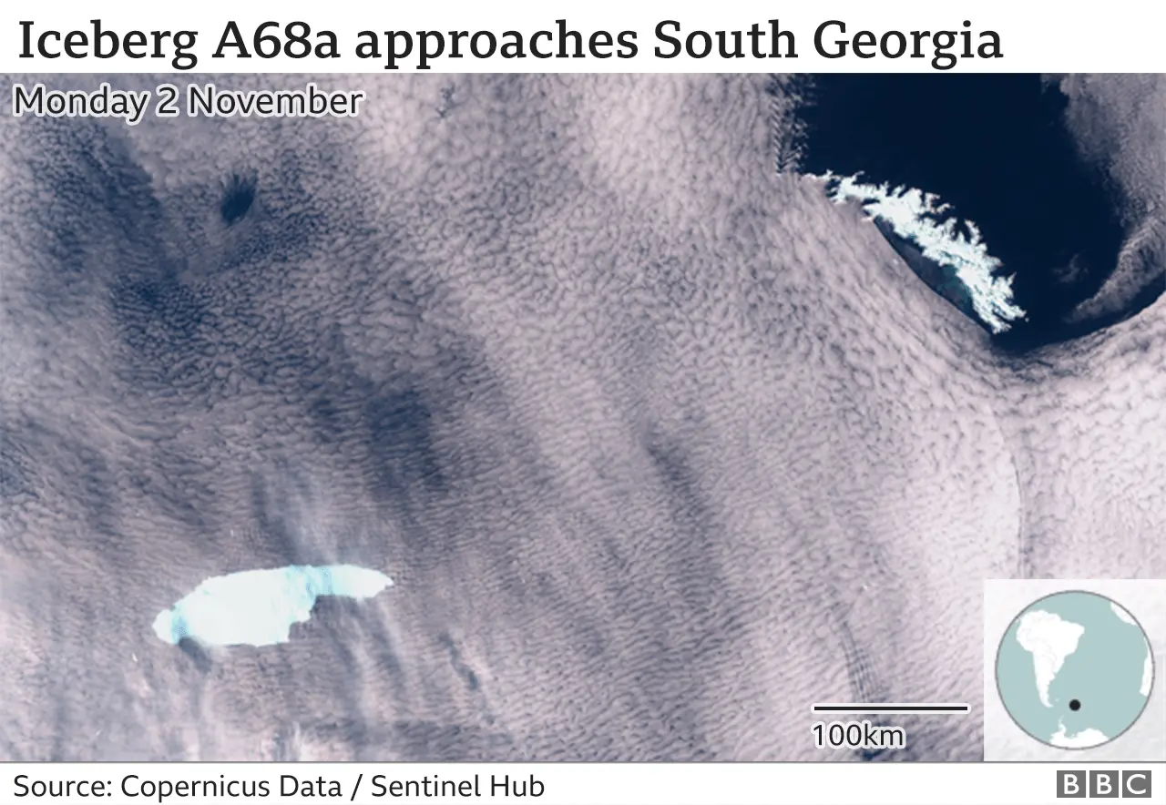 BBC Satellite image of iceberg