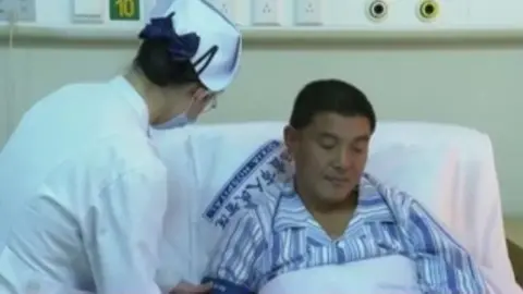 CCTV Chinese miner recovering