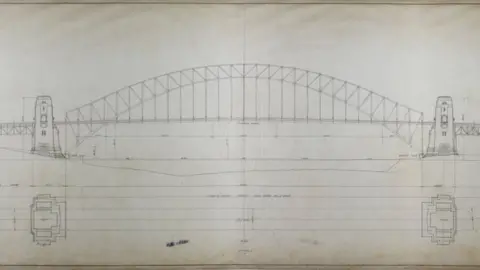 Teesside Archives Sydney Harbour Bridge drawing