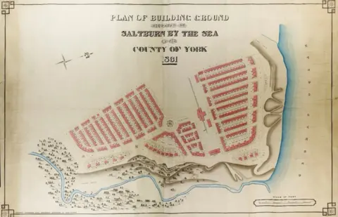 Teesside Archives Map of Saltburn from 1861