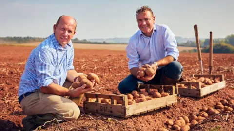 Two Farmers Mark Green, left, and Sean Mason