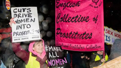 Getty Images A demonstration against discrimination of sex workers held on International Women's Day in March 2019