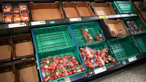EPA Empty supermarket shelves
