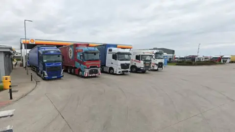 Google Lorryies at Exelby Services in Whitwood