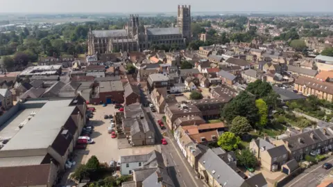 Getty Images Aerial photograph of the city of Ely