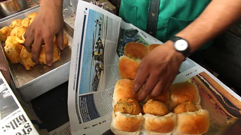 Charukesi Ramadurai Vada pav was first invented as a quick and inexpensive snack for Mumbai’s textile mill workers (Credit: Charukesi Ramadurai)