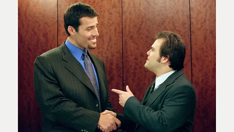 Alamy Tony Robbins made his way from infomercials to the silver screen, here with Jack Black  in 2001's Shallow Hal (Credit: Alamy)