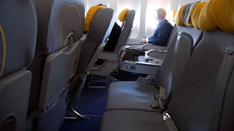 Alamy Some airlines are looking to keep middle seats open for social distancing, but the proper distance requires many more empty seats (Credit: Alamy)