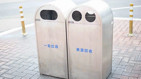 Getty Images Bins can still be spotted on the streets of Taipei, but there are many fewer than there once were (Credit: Getty Images)