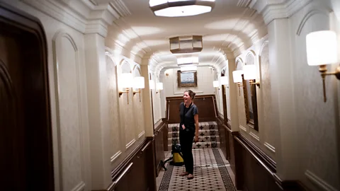 Robin Aron For satire Triangle of Sadness, production designer Josefin Åsberg helped create an interior of a luxury yacht, where some of the action takes place (Credit: Robin Aron)